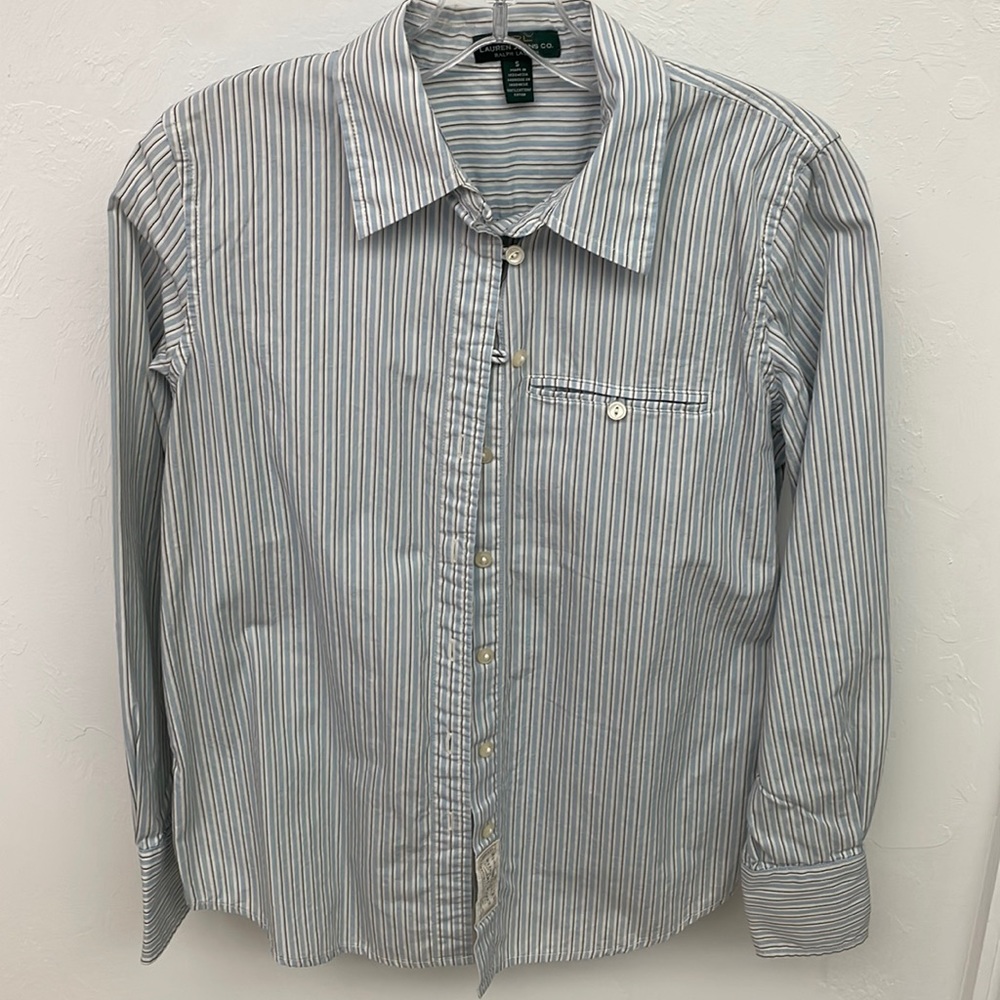 Ralph Lauren Blue Button Down Ticket Pocket Shirt Size S